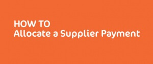 How to allocate a Supplier Payment